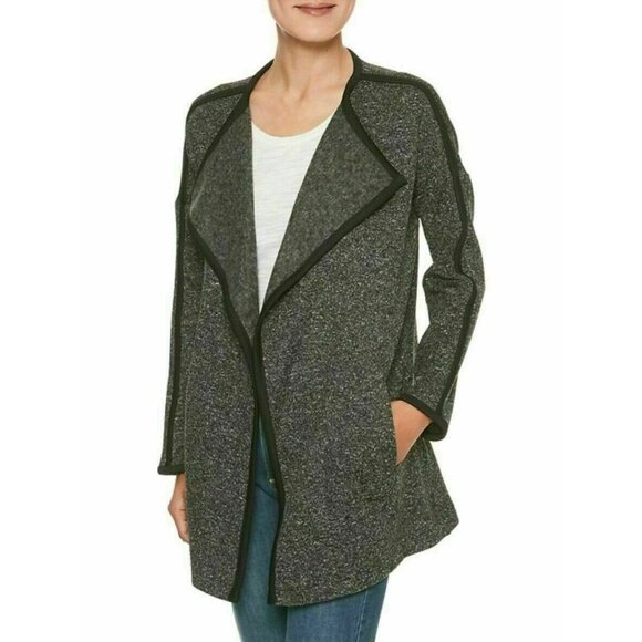 Banana Republic Open Front Jacket Cardigan Sweater in Gray/ Black -  Size Small - Picture 1 of 7